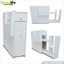 China Wooden white wood bathroom shelf made in china manufacturer