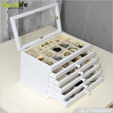 Chine ebay vente chaude bijoux en bois peint cas boîte organisateur de bijoux GLJ70406 fabricant