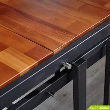 الصين metal legs with  solid wood furniture modern adjustable dining table الصانع
