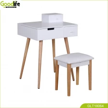 الصين mirror makeup box dressing table with solid wood stool الصانع