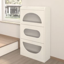 porcelana wooden three layers shoe cabinet with glass fabricante