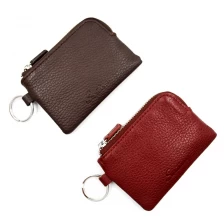 China Small leather coin case-Genuine leathe coin pouch-Coin pouch with chain manufacturer