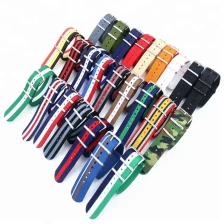 China CBAW09 Luxe gestreepte nylon Nato-horlogeband in de kleur van de kleur fabrikant