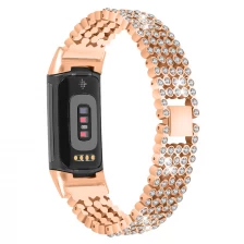 China CBFC5-25 Großhandel Bling Metall Uhr Armbandarmband für Fitbit Ladung 5 Hersteller