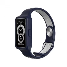 porcelana CBHHH-28 Wholesale Color de doble color de silicona transpirable correas para Huawei Honor Band 6 CORREAS fabricante