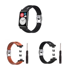 الصين CBHW-F03 جديد الرجعية الجلود watchband ل huawei watch fit smartwatch الأشرطة الصانع