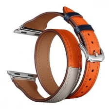 Cina CBIW105 Cinturino per orologio doppio giro in pelle per Apple Watch Serie 5 4 3 38mm 40mm produttore