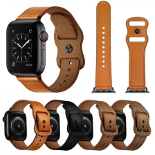 الصين CBIW263 أعلى الحبوب جلد طبيعي ووتش حزام Watchband ل Apple Series 3 4 5 6 SE Watch Strips الصانع