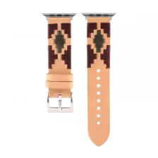 Cina CBIW285 Cinturino in pelle vintage in pelle intrecciata fatta a mano all'ingrosso di fabbrica CBIW285 cinturino per Apple Watch Band 38 40 42 44 mm produttore