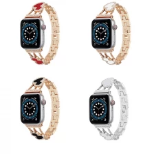 porcelana CBIW298 DIAMANTES DE LUJO DIAMANTES RHINESTONE SHIPBAND BAND METAL Strap para el reloj de Apple fabricante