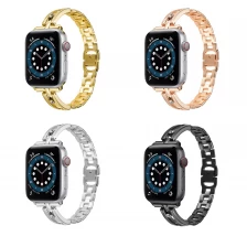 porcelana CBIW402 Ladies Slim Fashion Links Metal Brazals Watch Bands para Apple Watch 40 44 38 42 mm fabricante