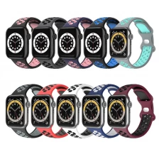 Chine CBIW421 Bande de montre intelligente en silicone double couleur pour Apple Watch Ultra 49mm Series 8/7/6/5/4/3 fabricant