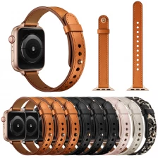China CBIW439 Adjustable Loop Genuine Leather Bands Replacement Strap For Apple Watch Ultra Series 8 7 SE 6 5 4 3 manufacturer