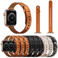 porcelana CBIW439 Correa de reemplazo de bandas de cuero genuinas ajustables para Apple Watch Ultra Series 8 7 SE 6 5 4 3 fabricante