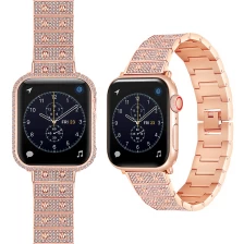 China CBIW459 Strass-Metall-Bands für Apple Watch-Serie 6 5 4 3 Smart Watch-Träger mit Metallrahmen Hersteller