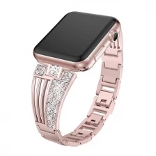 porcelana CBIW47 Correa de reloj de acero inoxidable de diamantes de imitación de lujo para Apple Watch fabricante