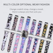 China CBIW490 Printed Leather Watch Strap Belt For Apple Watch Ultra 49mm 8 7 45mm 41mm 6 5 44mm 40mm 4 3 42mm 38mm manufacturer