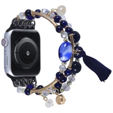 porcelana CBIW507 Correa de brazalete con cuentas de joyas elásticas de moda hecha a mano para Apple Watch fabricante