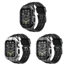 Cina CBIW539 Men cinghia di silicone di Luxury Watch con custodia per Apple Watch Series 8 7 6 5 4 Band 44mm 45mm produttore