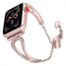 China Cbiw83 frauen diamant strass edelstahl armband für apple watch Hersteller