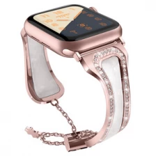 porcelana CBIW85 Bling Rhinestone Resin Alloy Watch Band para Apple Watch Pulsera fabricante