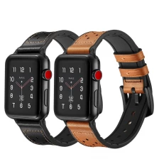 porcelana Banda de reloj de silicona de cuero de ternero CBWB62 para Apple Watch 49mm 45 mm 41 mm 44 mm 42 mm de 42 mm 38 mm fabricante