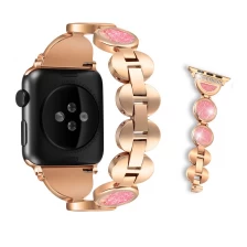 중국 트렌디 베이 반짝이 크리스탈 다이아몬드 스테인레스 스틸 시계 손목 스트랩 애플 시계 제조업체