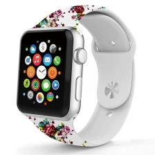 China CBWB74 Trendybay Floral Printed Soft Rubber Vervanging Polsbandjes Strap For iWatch fabrikant