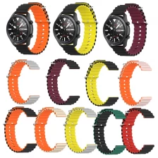 China CBWT31 Groothandel 20 mm 22 mm Dubbele kleur Officiële oceaan Silicone Watch Band Riem fabrikant