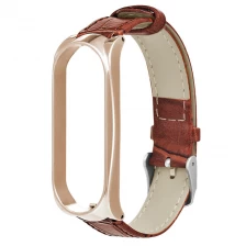Cina CBXM03 Trendybay Bamboo Pattern Cinturino in pelle per bracciale Xiaomi Mi Band 3 produttore