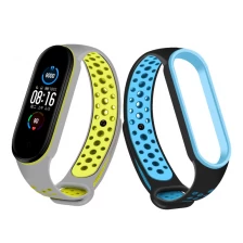 China CBXM518 Mi band 5 Silicone Strap Dual Color Correa Para For Xiaomi Mi Band 5 Fitness Bracelet manufacturer