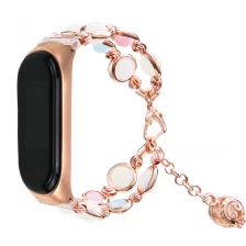 China CBXM555 Luxury Luminous Beaded Agate Jewelry Strap For Xiaomi Mi Band 5 Bracelet manufacturer
