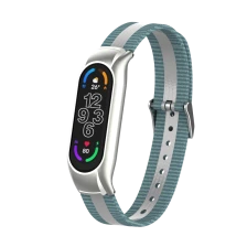 China CBXM7-13 Reflective Camouflage Denim Fabric Canvas Watch Band Strap For Xiaomi Mi Band 7 6 5 manufacturer