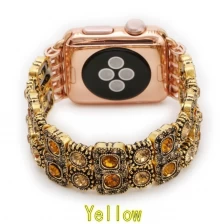 China Handgemachte Kristallsteine ​​Gummiband Uhrenarmband Hersteller