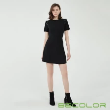 China Little Black Short-sleeved Dress China Factory manufacturer