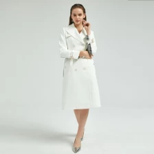 porcelana Elegante Lady Coat con Check Back China Factory fabricante