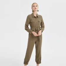 China Fitted Jumpsuit with Pocket and Belt China ODM manufacturer