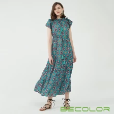 Κίνα Floral Εκτύπωση Φόρεμα Κίνα Κατασκευαστής κατασκευαστής