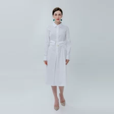 China Ladies Basic Shirt Dress with Belt manufacturer