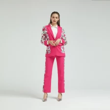 China Blazer feminino com estampa floral frente e verso fabricante