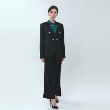 China Ladies Double Breasted Collarless Blazer manufacturer