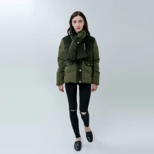 China Ladies Down Jacket with Color Block manufacturer