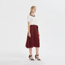Китай Женская юбка средней длины с карманом с ушком Китай ODM производителя