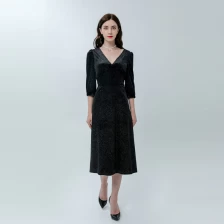 China Ladies V-Neck Midi Dress manufacturer