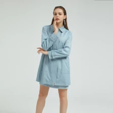 Cina Cappotto blu casual da donna China Factory produttore