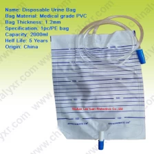 China 1000ml 2000ml Disposable Urine Bag manufacturer