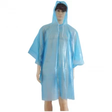 China Blue Attached Hood Disposable PEVA Rain Clothing manufacturer