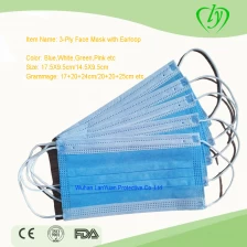 China Blue Disposable 3ply Non-woven Fave Mask manufacturer