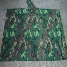 China Camouflage PVC Plastic Poncho With Hood manufacturer