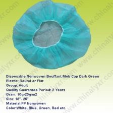 China Disposable Nonwoven Bouffant Mob Cap Dark Green manufacturer